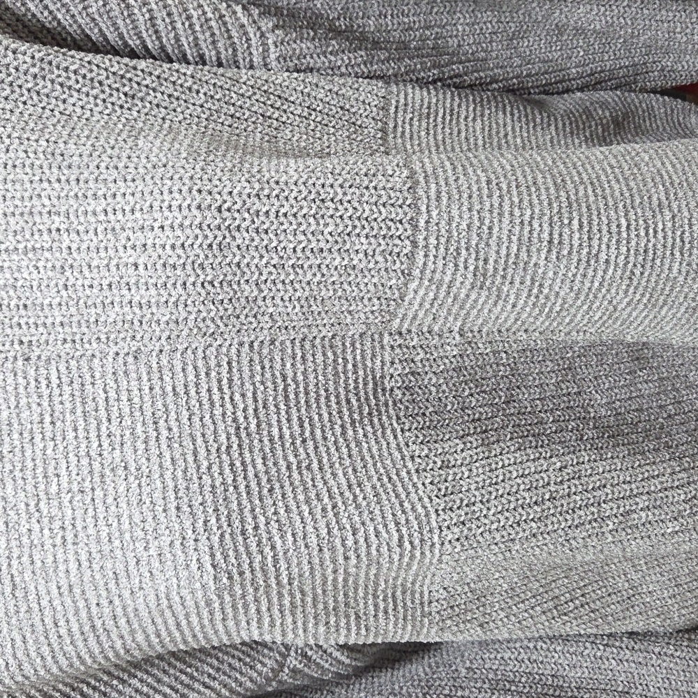 Maurices Gray Chenille Patchwork Oversized Pullov… - image 3